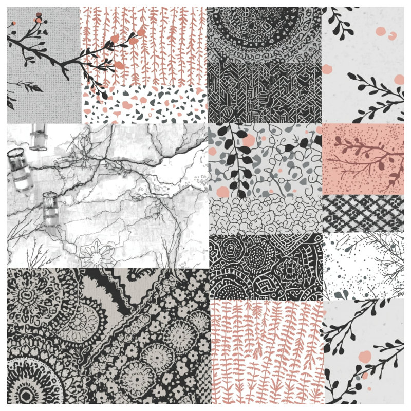 Floral Patchwork Collage Comforter, Twin
