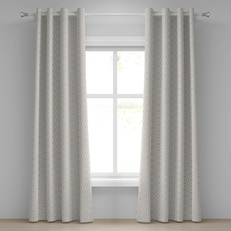 Rideau décoratif à 2 panneaux avec œillets East Urban Home, 50 po x 84 po, blanc taupe, L 50 po x L 108 po