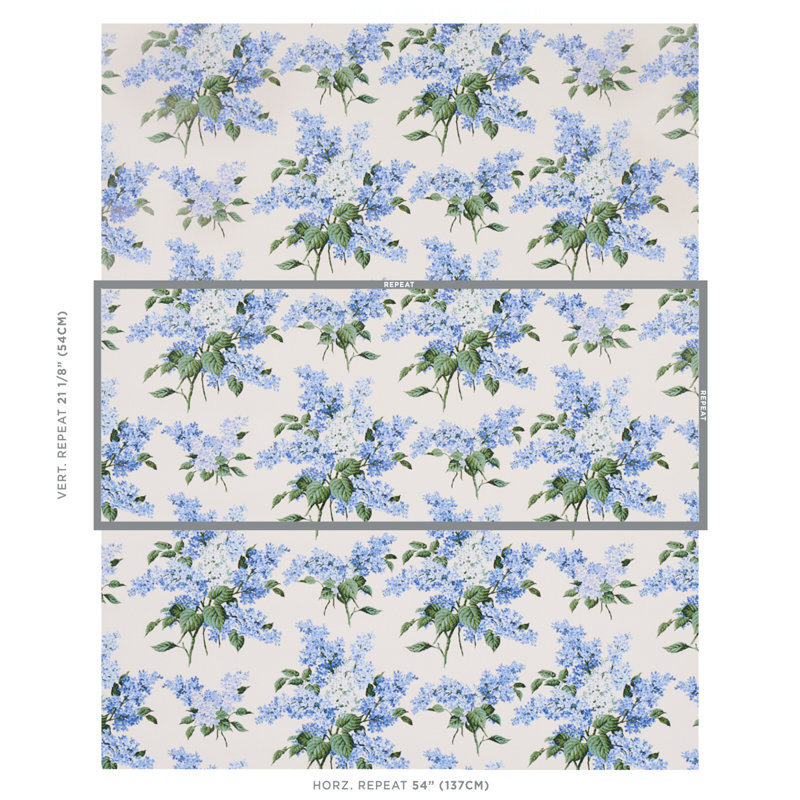 Schumacher x Johnson Hartig Proust'S Lilacs Wallpaper, Blue