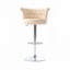 Tabourets de bar réglables pivotants en velours avec pieds en métal plaqué argent-2118754750