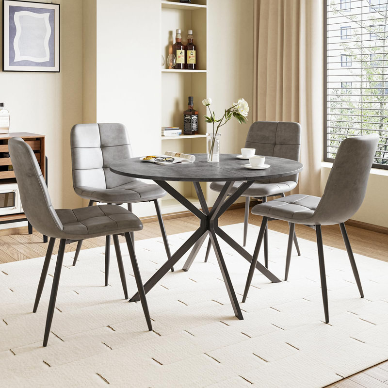 4 - Person Dining Set, Grey, Grey