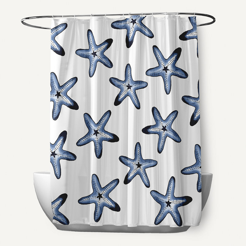 Rideau de douche simple Wilb Abraham, Bleu