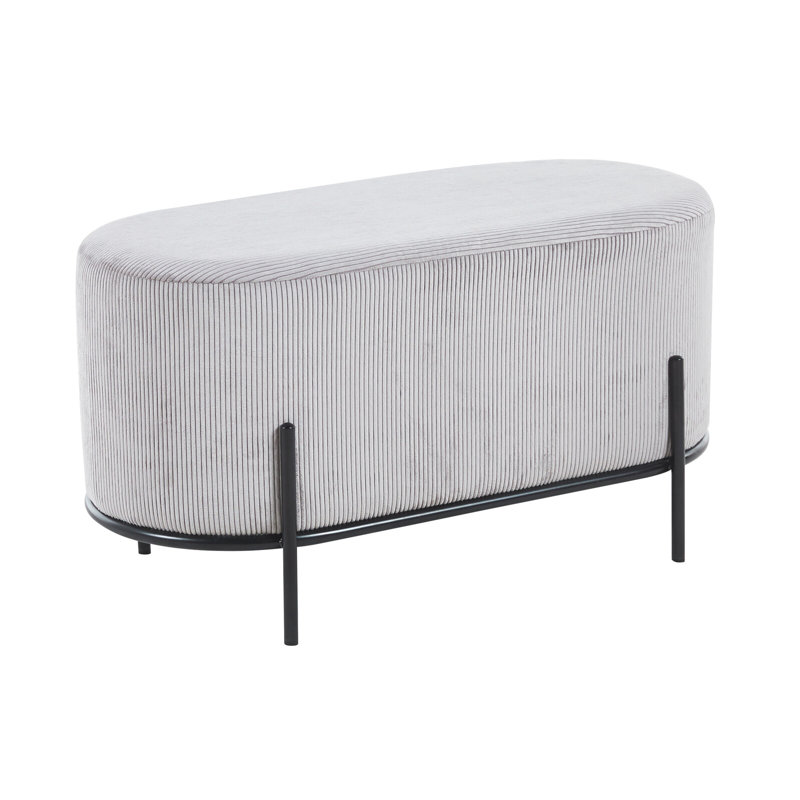 Akua 80cm Wide Oval Footstool Ottoman, Light Grey