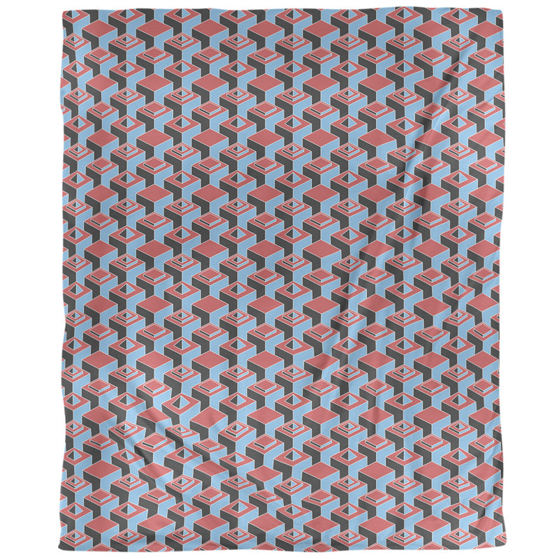 Housse de couette simple à motif de gratte-ciels foncés, Housse de couette pour lit simple, Rouge/bleu sarcelle
