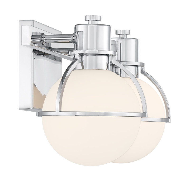 Pierce 2-Light Bathroom Vanity Light in Chrome, 2 Lights, Chrome, 7.5" H x 15.5" W x 5.13" D