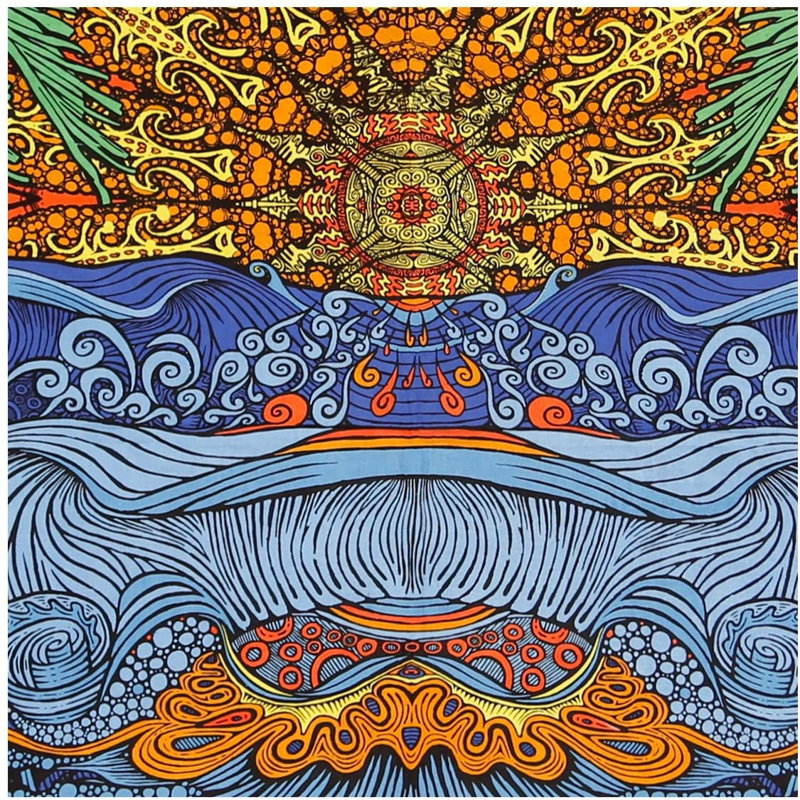 Grande tapisserie en coton 3D Epic Surf, H 100 po x l 95 po