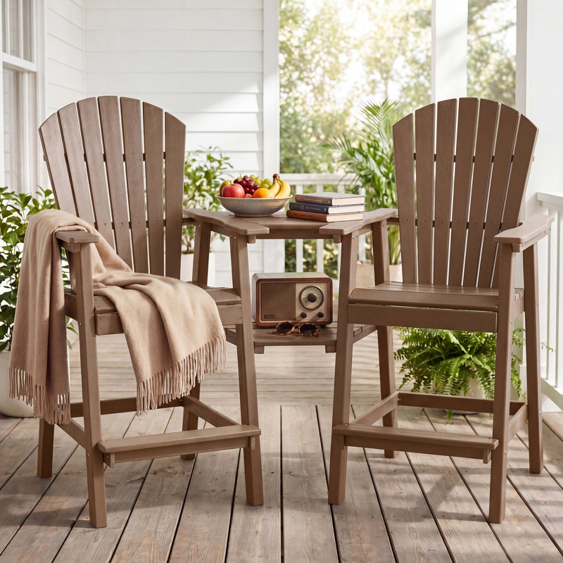 Maybeck 2-Piece Outdoor Adirondack Chair With Table, Teak