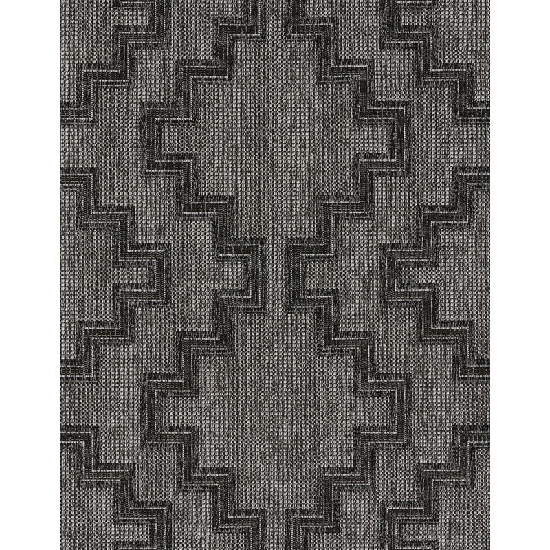 Tapis intérieur / extérieur gris anthracite Ava, Rectangle 8 pi x 10 pi