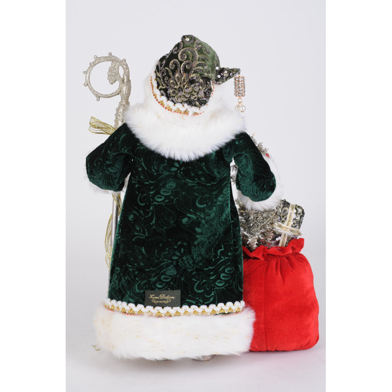 Père Noël émeraude scintillant illuminé