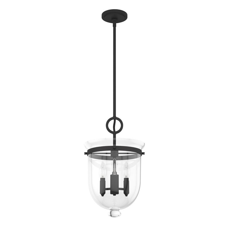Belltown 3 Light Urn Pendant, Black
