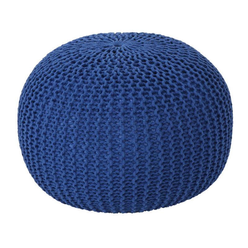 Moorer Upholstered Pouf, Navy