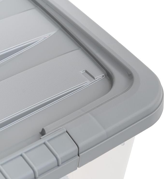 17qt Clear Plastic Storage Bin with Lid and Latching Buckles