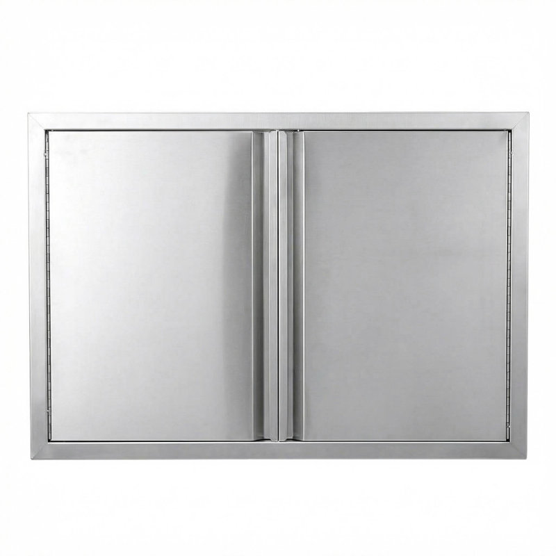 Porte d'accès en acier inoxydable de qualité commerciale 304 pour cuisine extérieure, porte d'armoire encastrée pour îlot de barbecue, panneau d'accès