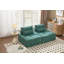 Canapé d'angle modulaire de 202 cm (79,44 po) en tissu vert, 2 pièces, modulable, avec appui-tête réglable-274887805