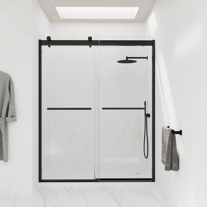 Porte de douche avec cadre 60 po x l 76 po
