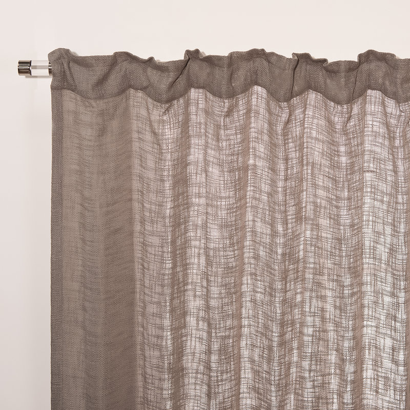 Cotton Semi Sheer Curtain Panel Pair, Gray, 52" W x 108" L