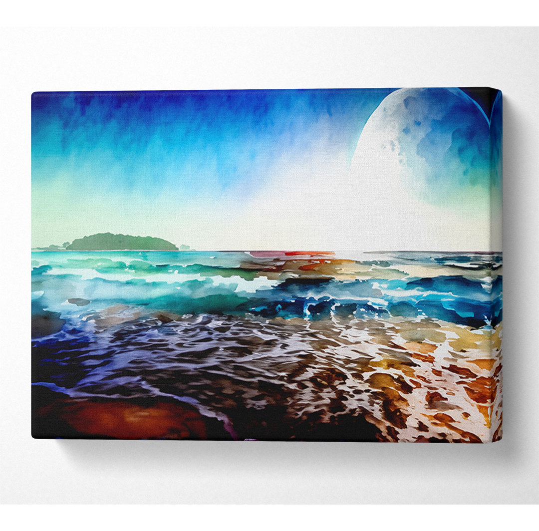 Der Strand Planet Canvas Aquarell