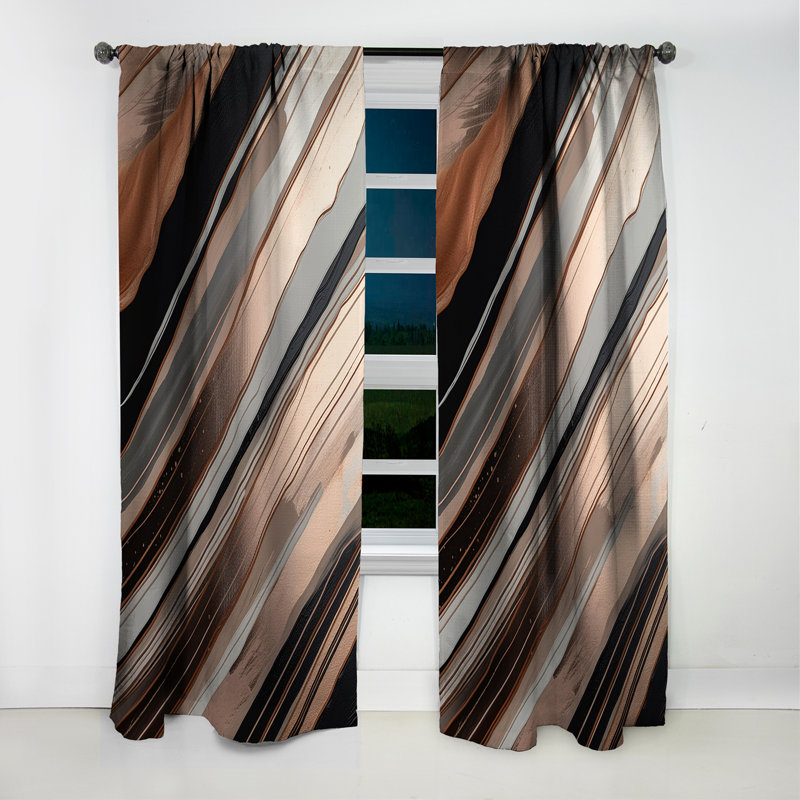 Dennie - Abstract Marble Marble Blackout Curtain - 1 Panels, 52" W x 95" L
