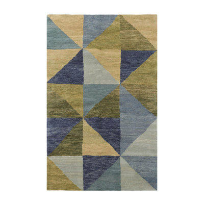 Jerae One-of-a-Kind Rectangle 4'1" X 5' 1920s Wool Area Rug in Blue