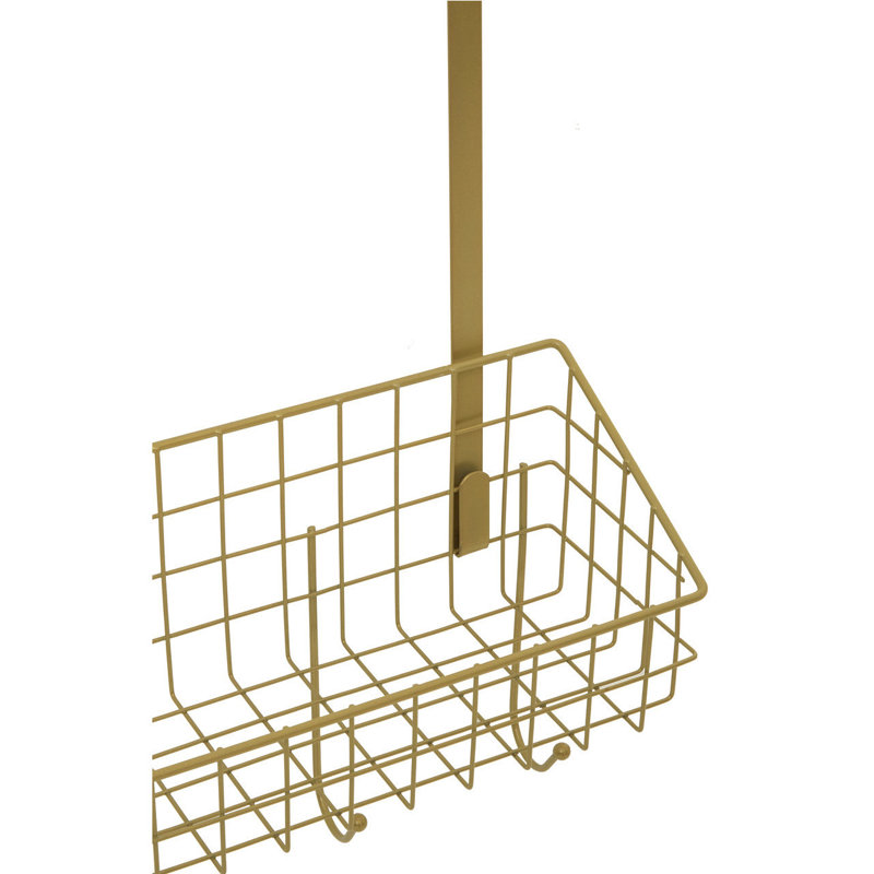 Hendrick Stainless Steel Over-the-Door 5 - Hook Coat Rack, Gold