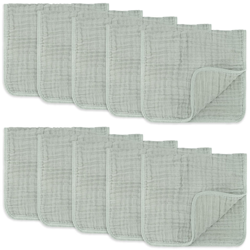 Comfy Cubs Muslin Burp Cloths 20" x 10"  - Large, 6-Layer, Ultra Absorbent 100% Cotton for Baby Spit-Up, Drool, and Messes