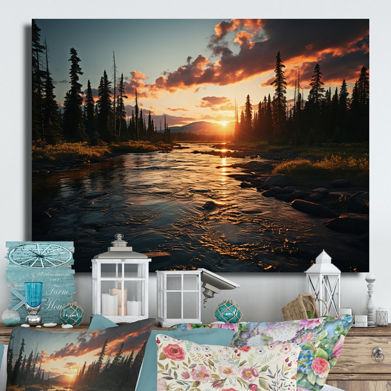 Canada distance Wilderness - paysages, art mural en métal, H 12 po x l 20 po x P 1 po