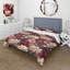 Ensemble de housse de couette floral - pivoines victoriennes royales bourgogne I-154216936
