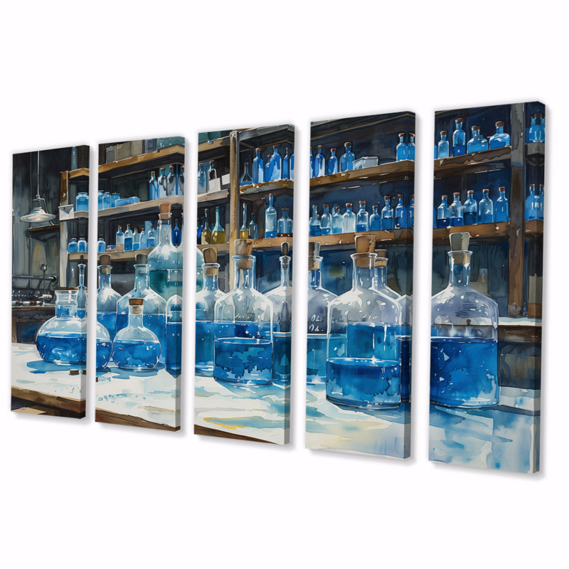 Ensemble d'art sur toile bleu-brun, H 28 po x l 60 po
