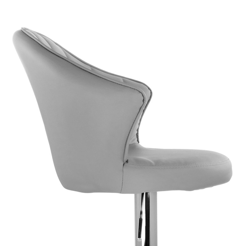 Jaretsy Swivel Upholstered Adjustable Height Counter Stool with Metal Frame, Dark Gray