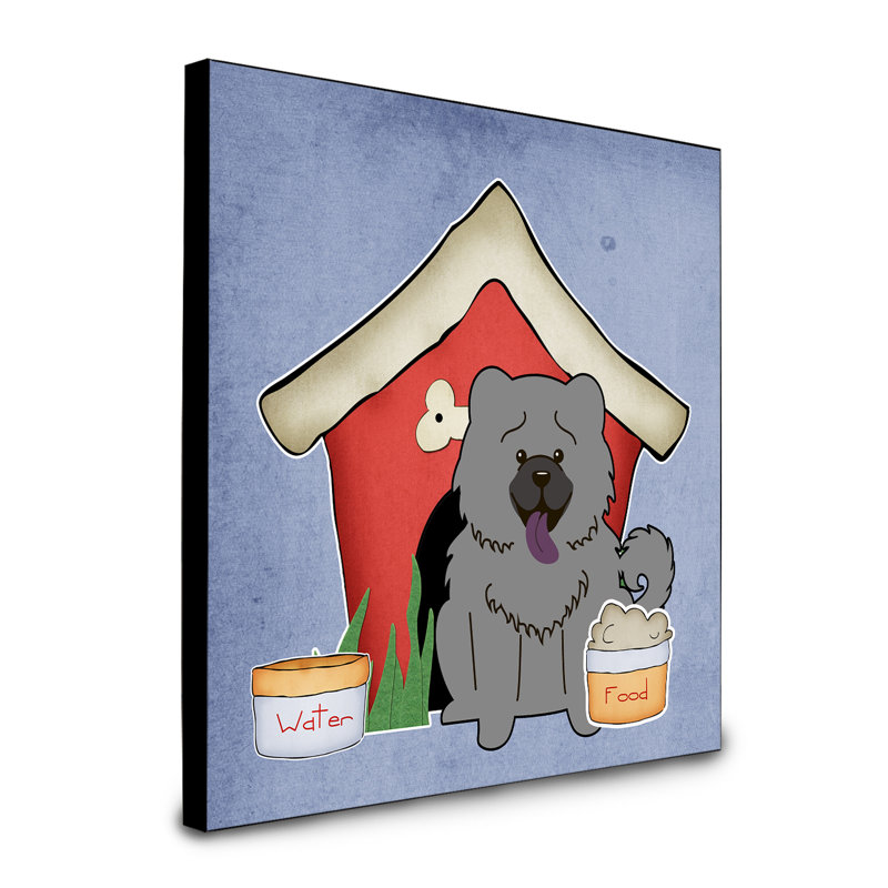 Panneau mural d’art collection dog house Scarvinia, Chow-chow gris-bleu