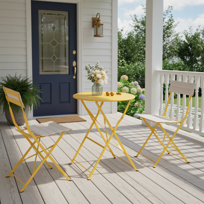 3-Piece Folding Patio Dining Set With Comfortable Cushions by Ebern Designs