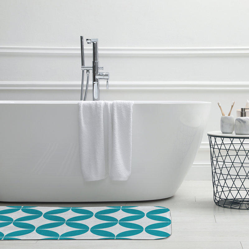 Tapis de bain Funky Junky, L 17 po x L 24 po, Bleu