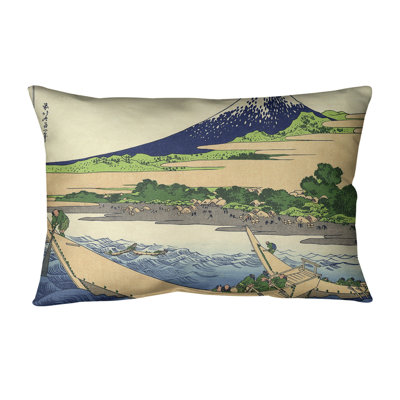 Katsushika Hokusai Cotton Reversible Throw Pillow