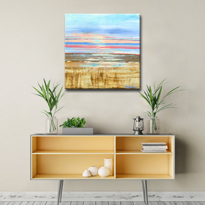 «Red Horizon» par Dana McMillan, reproduction d'art sur toile tendue, H 12 po x l 12 po x P 1,5 po