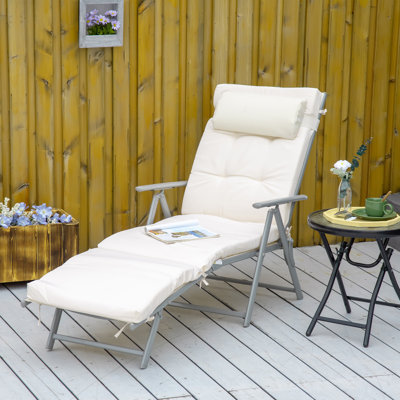 Chaise longue simple inclinable avec coussins 53,9 po Caitlynd