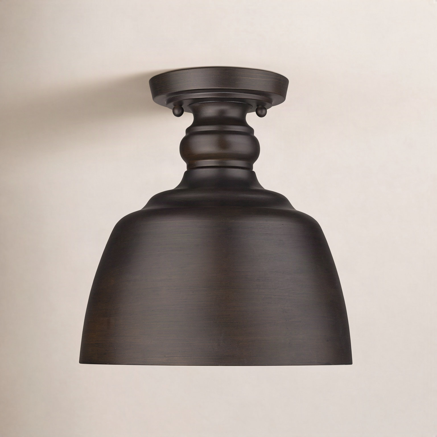 Holmes Single Light Flush Mount, Rubbed Bronze
