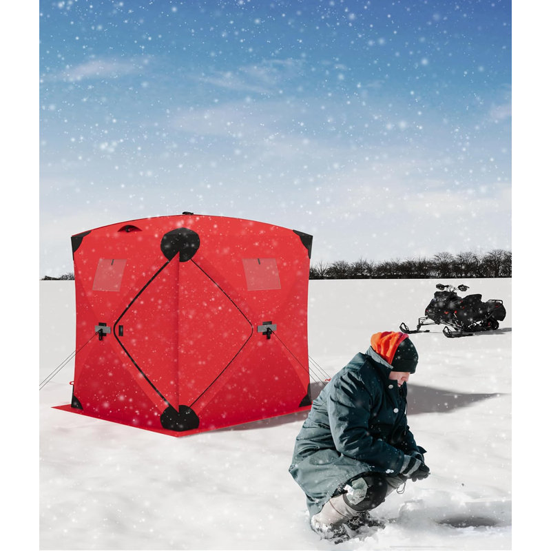 Abri de pêche sur glace Pop Up, Rouge