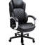 Fauteuil de bureau en noir pour grand et grand, avec hauteur réglable, siège pivotant à haut dossier pivotant et coutures en losange, noir, 360 °