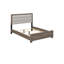Ensemble de chambre à coucher Queen, chêne brun, argent, ensemble 3 pièces avec 2 tables de chevet-136170592