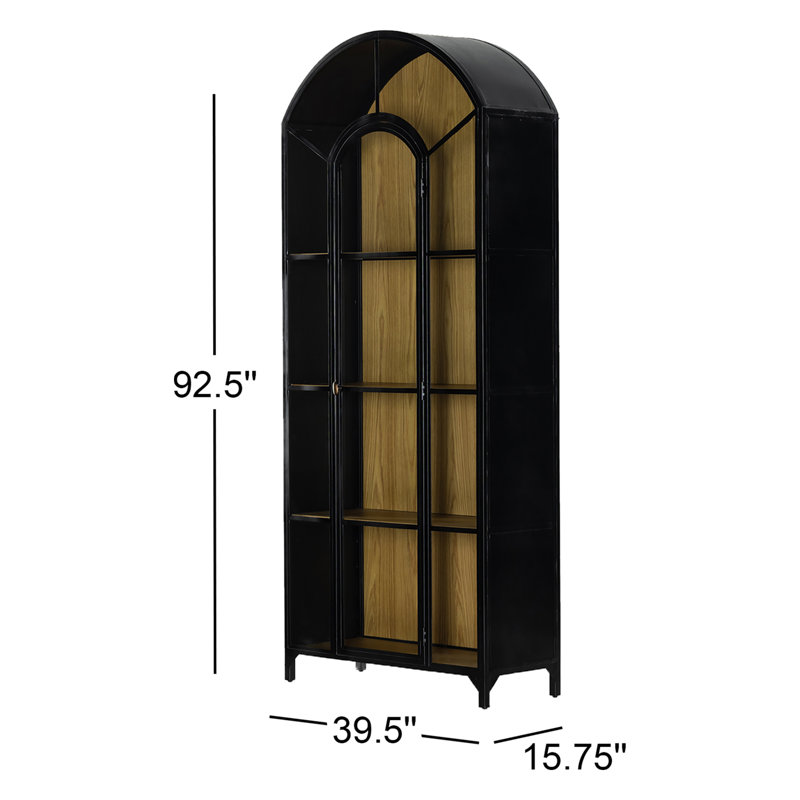 Belmont China Cabinet, Black/Oak