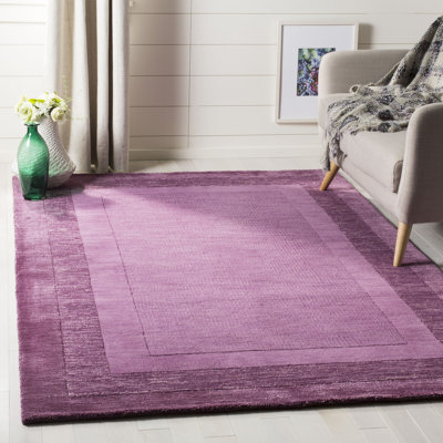Tapis mauve en laine tissé à la main à motif géométrique Scanlan