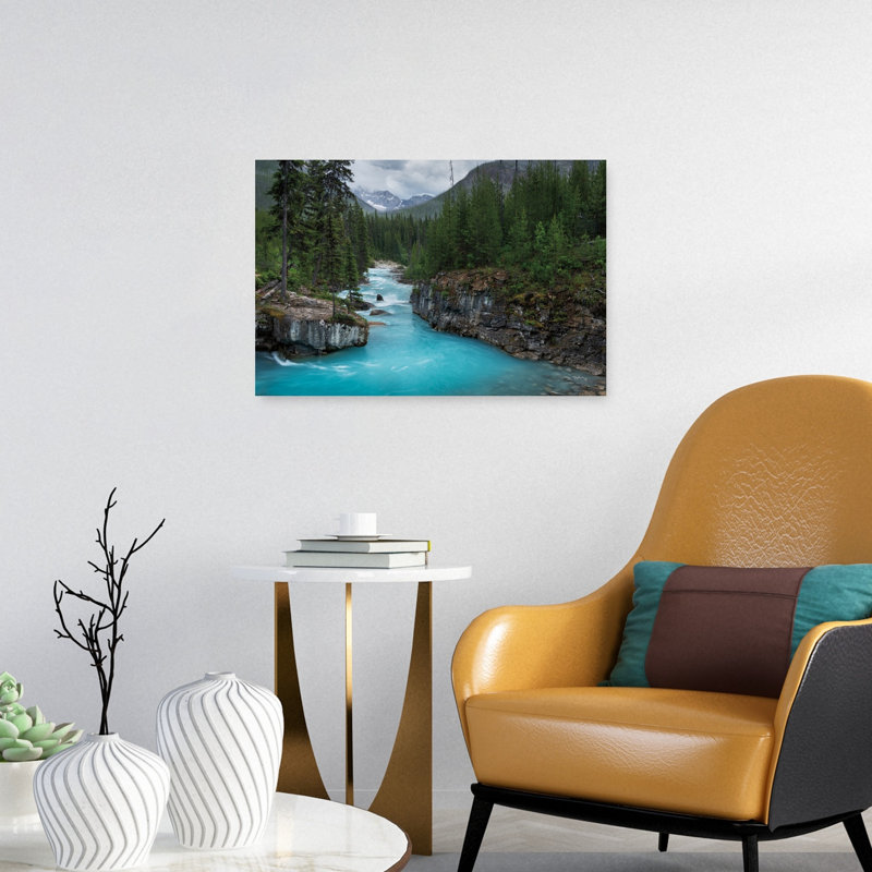 «Vermillion River Abstract Contemporary Forest Landscape», reproduction d'art mural, 16" H x 24" W