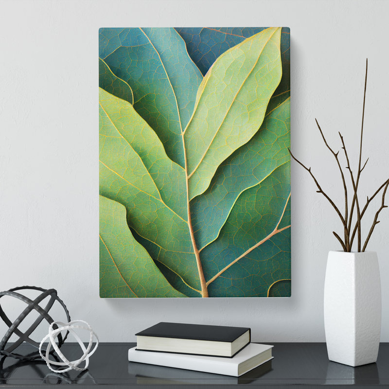 Pothos Ivy Leaf Expressionism Style Vol.3 - Wrapped Canvas, 50cm H x 35cm W x 3cm D