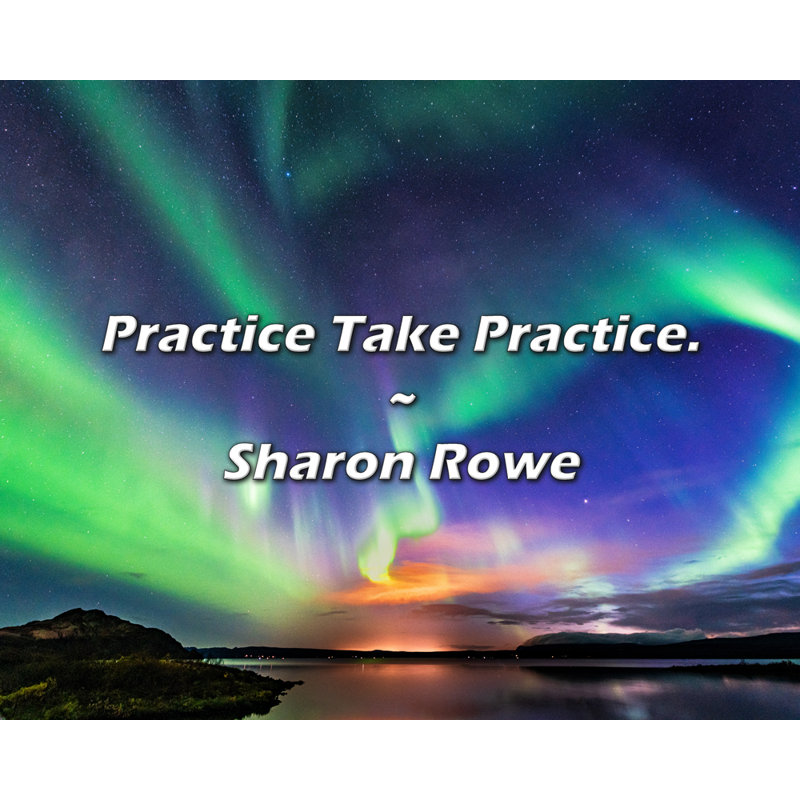 Sharon Rowe Quote: Practice Take Practice.