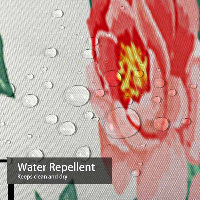 Rideau de douche imperméable à motif floral avec 12 crochets, L 72 po x l 78 po