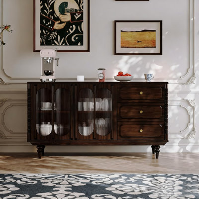 Buffet en bois de noyer foncé foncé