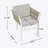 Outdoor Dining Chair Set Of 2 ,White Aluminum Frame With Beige Cushion, 300Lbs Capacity, All-Weather Patio Seating For Backyard, Deck & Garden-1997570094