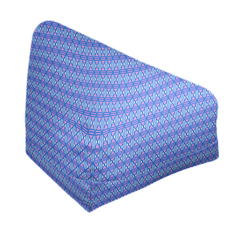 Petite chaise à sacs à billes & Leffel, H 86 po x L 27 po x P 43 po, Bleu / mauve / menthe, Rembourrage poly