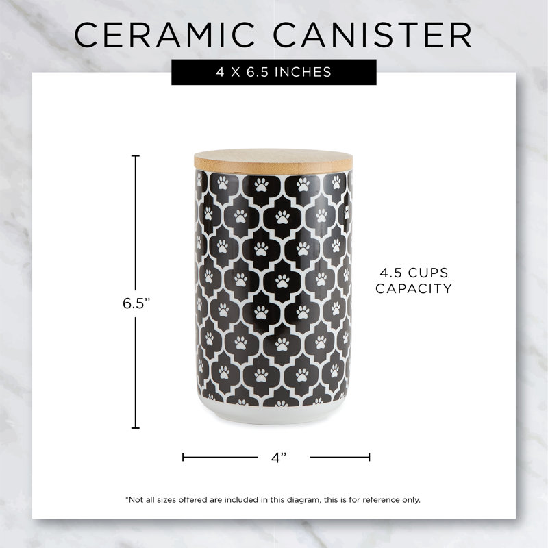 Céramique Hunter Pot à friandises pour animaux, Noir