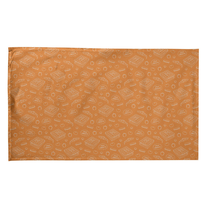 Torchon à motif de couleur pizza background, Croisé en coton, Orangé